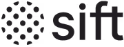 Sift company logo with hexagonal shape composed of small dots to the left of the text.