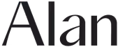 The word 'Alan' in bold black font on a white background.
