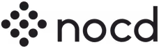 Nocd company logo with hexagonal dot design.