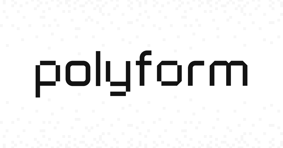 Polyform wordmark on a light patterned background.